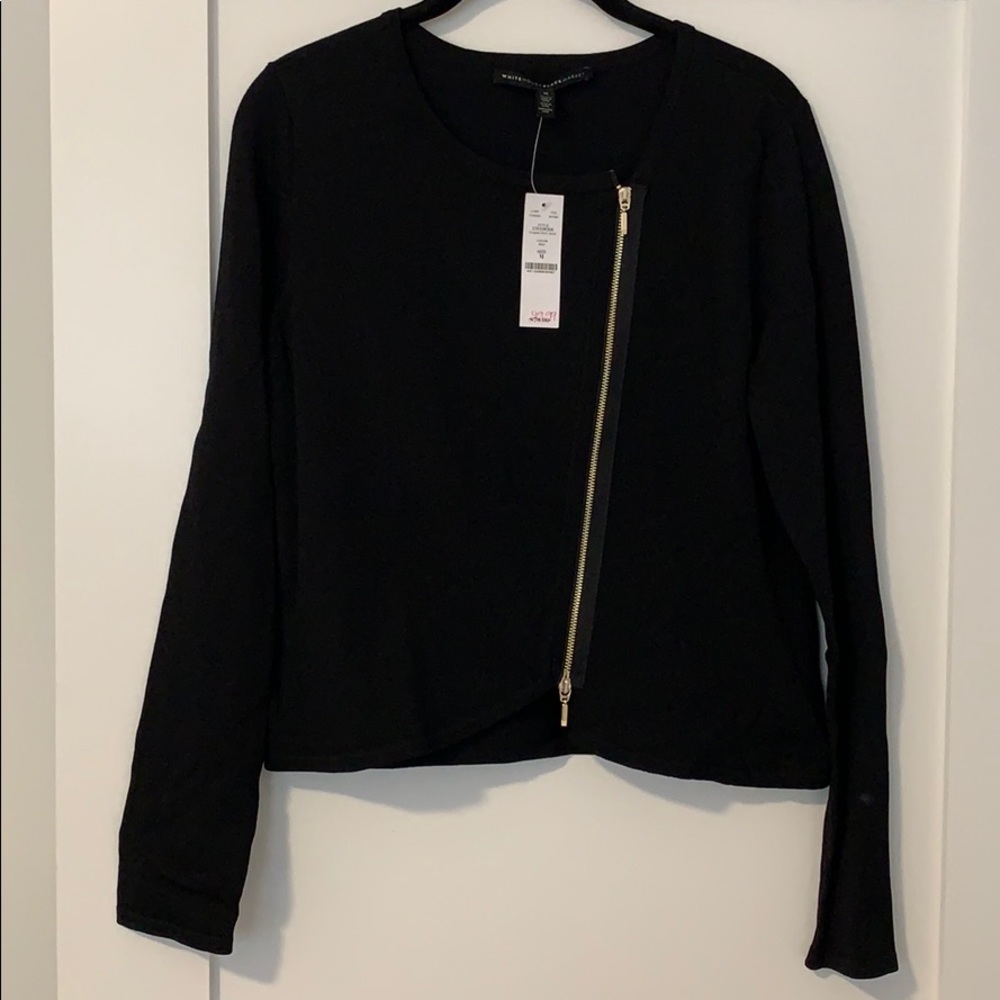 Beautiful black blouse with zip front